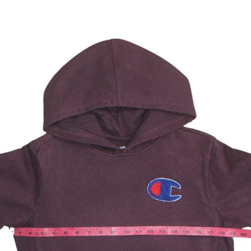 Champion Womens Burgundy Hoodie L Cotton Pullover Casual Sweatshirt