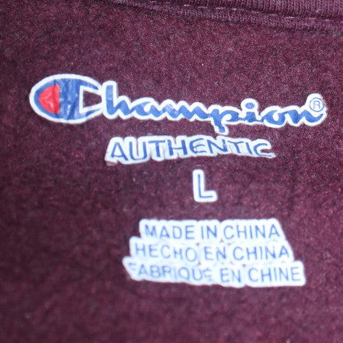 Champion Womens Burgundy Hoodie L Cotton Pullover Casual Sweatshirt