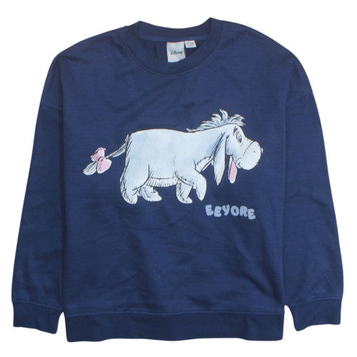 Disney Womens Navy Blue Eeyore Sweatshirt XL Graphic Pullover