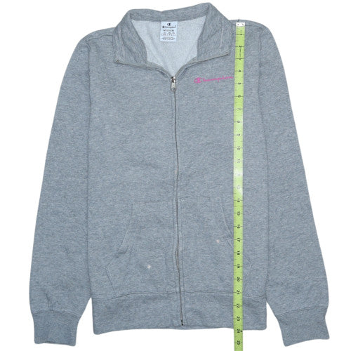 Champion Womens Grey Full Zip Sweatshirt Medium Hooded Style