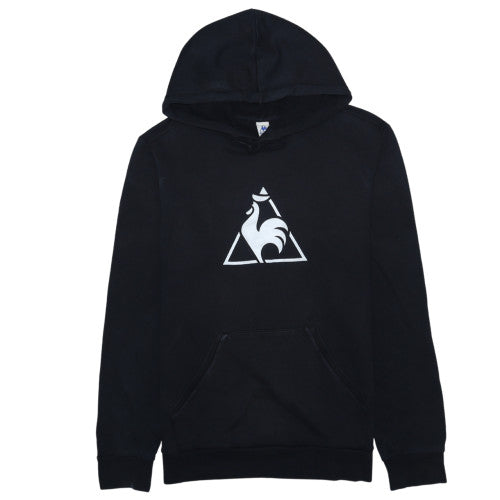 Le Coq Sportif Men's Black Pullover Hoodie L Logo Graphic Sweatshirt