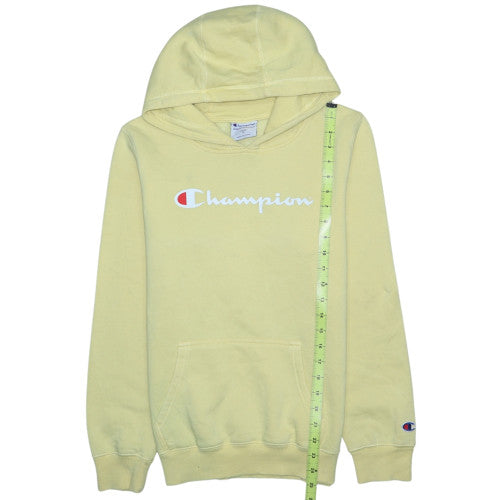Champion Boys Yellow Pullover Hoodie Size 14 Logo Graphic Cotton Blend