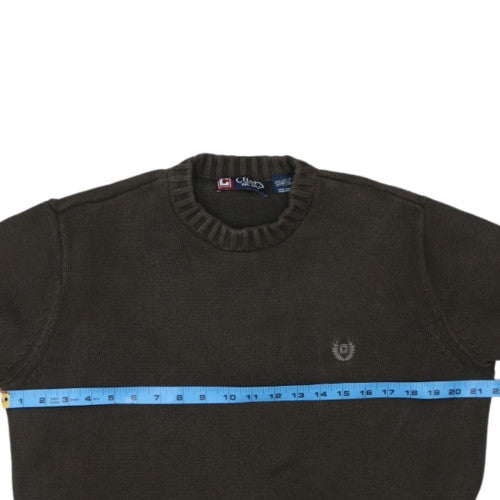 Chaps Men's Brown Cotton Crew Neck Pullover Jumper Size M