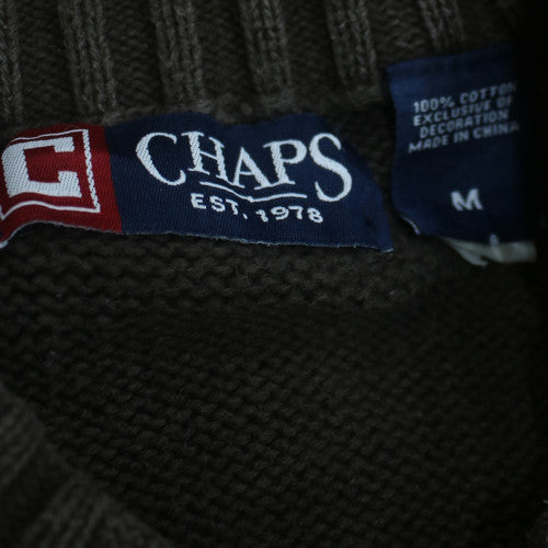 Chaps Men's Brown Cotton Crew Neck Pullover Jumper Size M