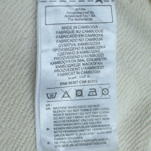 Adidas Women Ivory Graphic Print Pullover Hoodie UK 12