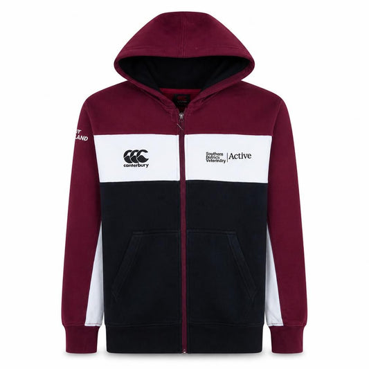 Front view of Canterbury Men's Multicoloured Full Zip Hoodie, size M, Sports University