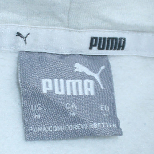 Puma Men's Grey Pullover Hoodie M Logo Sports Fleece