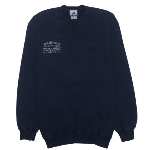 Adidas Men’s Blue L Pullover Sweatshirt Vintage Embroidered Logo