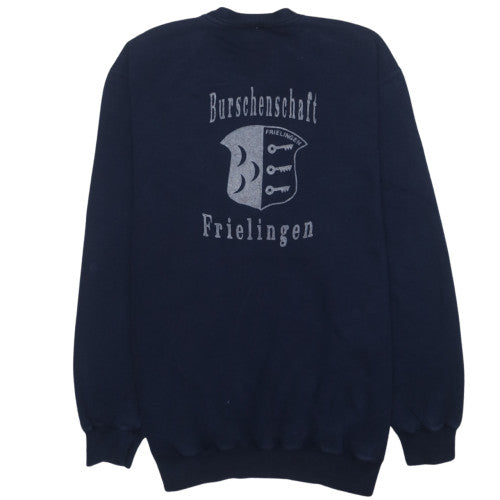 Adidas Men’s Blue L Pullover Sweatshirt Vintage Embroidered Logo