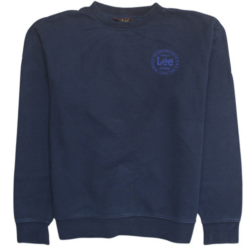 Lee Men's Blue Regular Fit Cotton Crew Neck Sweatshirt M