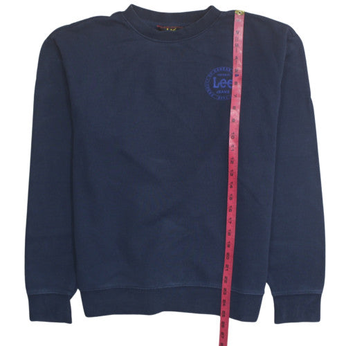 Lee Men's Blue Regular Fit Cotton Crew Neck Sweatshirt M