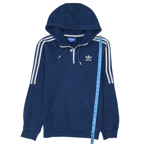 Adidas Mens Navy Blue 1/2 Zip Pullover Hoodie Size S Classic Logo