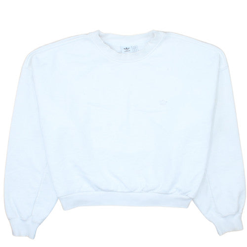 Adidas Women White Crew Neck Pullover Sweatshirt Size 18 L