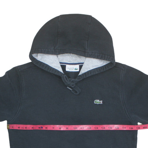 Lacoste Sport Mens Black Pullover Hoodie Size S Regular Fit