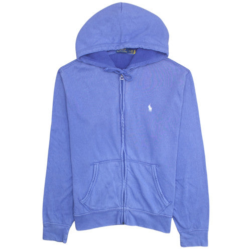 Ralph Lauren Men's Blue Full Zip Hoodie Size L Cotton Logo