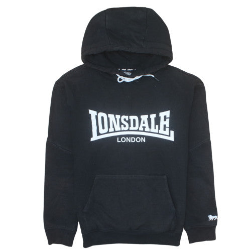 Lonsdale Men’s Black Pullover Hoodie Size L Fleece Sportswear