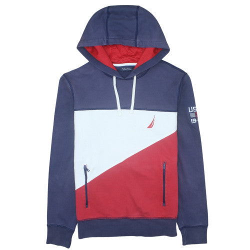 Nautica Men's Multicoloured Pullover Hoodie XS Cotton Logo Zip