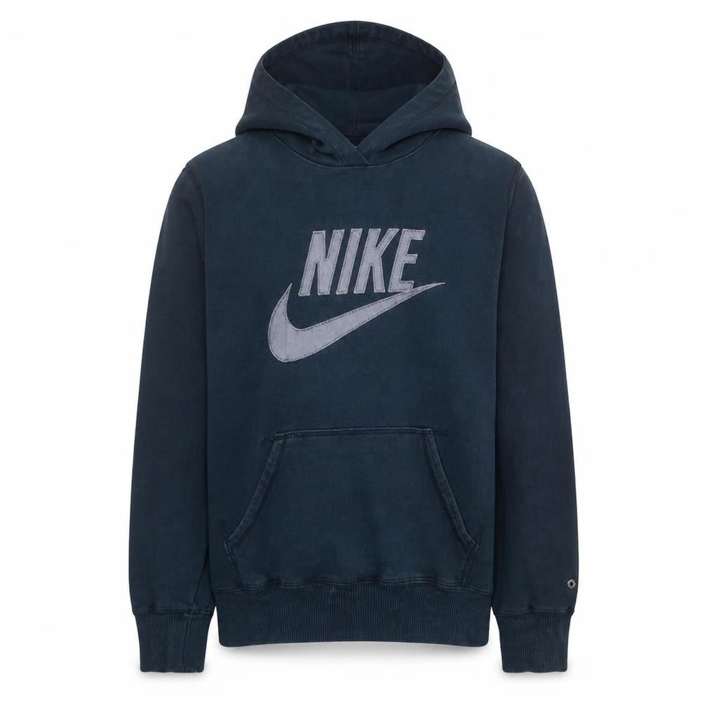 Front view of Nike Men's Blue Pullover Hoodie M Graphic Logo Sportswear