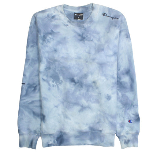 Champion Men’s Blue Tie Dye Reverse Weave Sweatshirt M Crew Neck