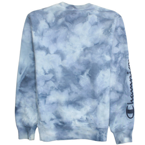 Champion Men’s Blue Tie Dye Reverse Weave Sweatshirt M Crew Neck