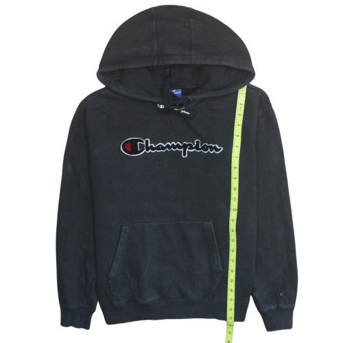 Champion Womens Black Small Pullover Hoodie 100% Cotton Logo Design