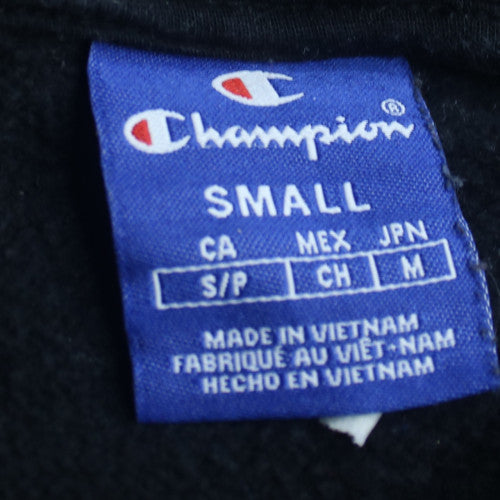 Champion Womens Black Small Pullover Hoodie 100% Cotton Logo Design