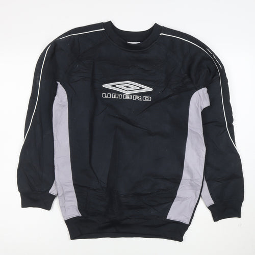 Umbro Mens Black XL Sports Sweatshirt Pullover Crew Neck