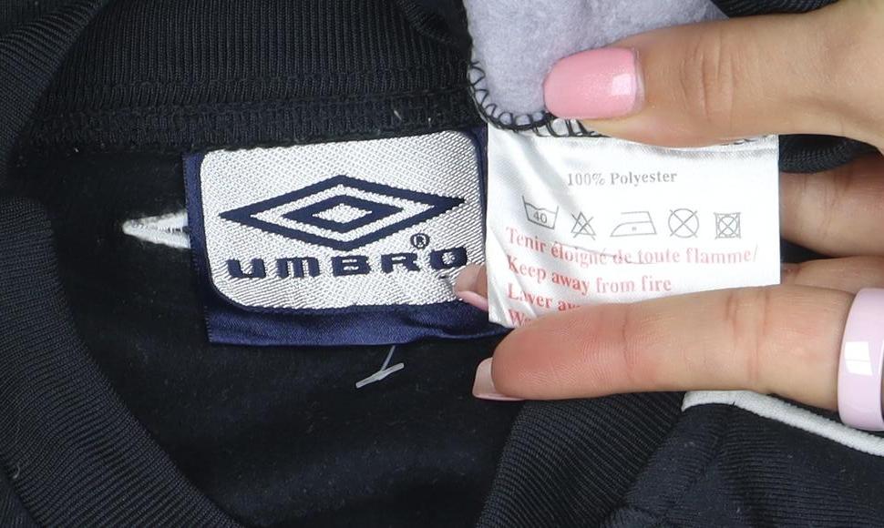 Umbro Mens Black XL Sports Sweatshirt Pullover Crew Neck