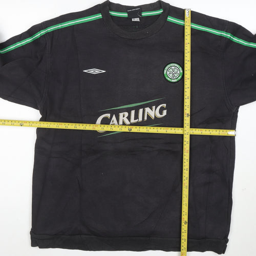 Umbro Men's Black XL Celtic Football Pullover Sweatshirt