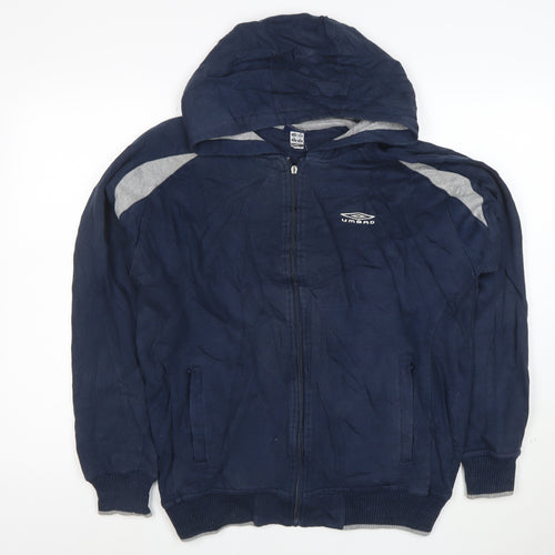 Umbro Men's Blue Full Zip Hoodie Small Regular Fit Sportswear