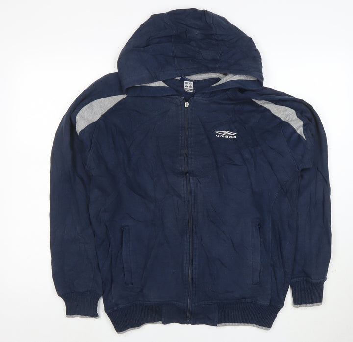 Umbro Men's Blue Full Zip Hoodie Small Regular Fit Sportswear
