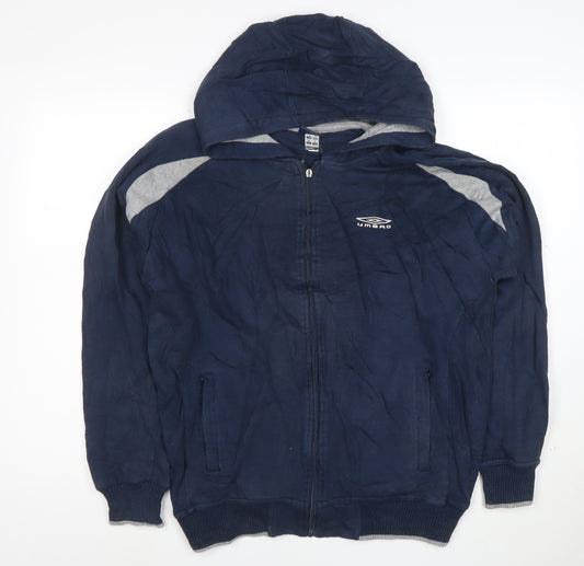 Umbro Men's Blue Full Zip Hoodie Small Regular Fit Sportswear