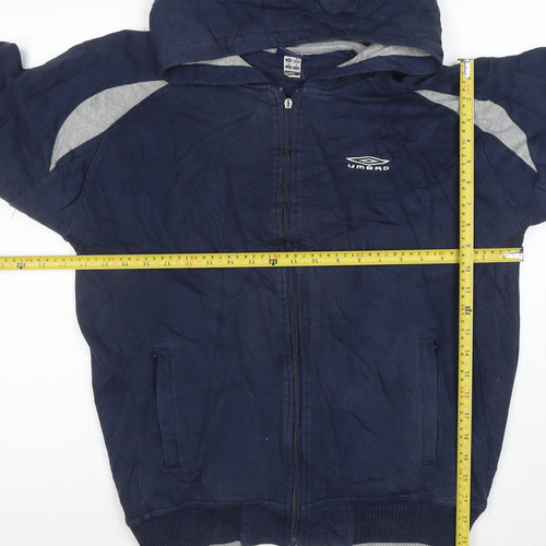 Umbro Men's Blue Full Zip Hoodie Small Regular Fit Sportswear