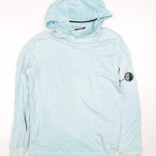 C.P. Company Mens Blue Pullover Hoodie Size M Lightweight Cotton
