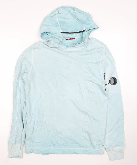 C.P. Company Mens Blue Pullover Hoodie Size M Lightweight Cotton