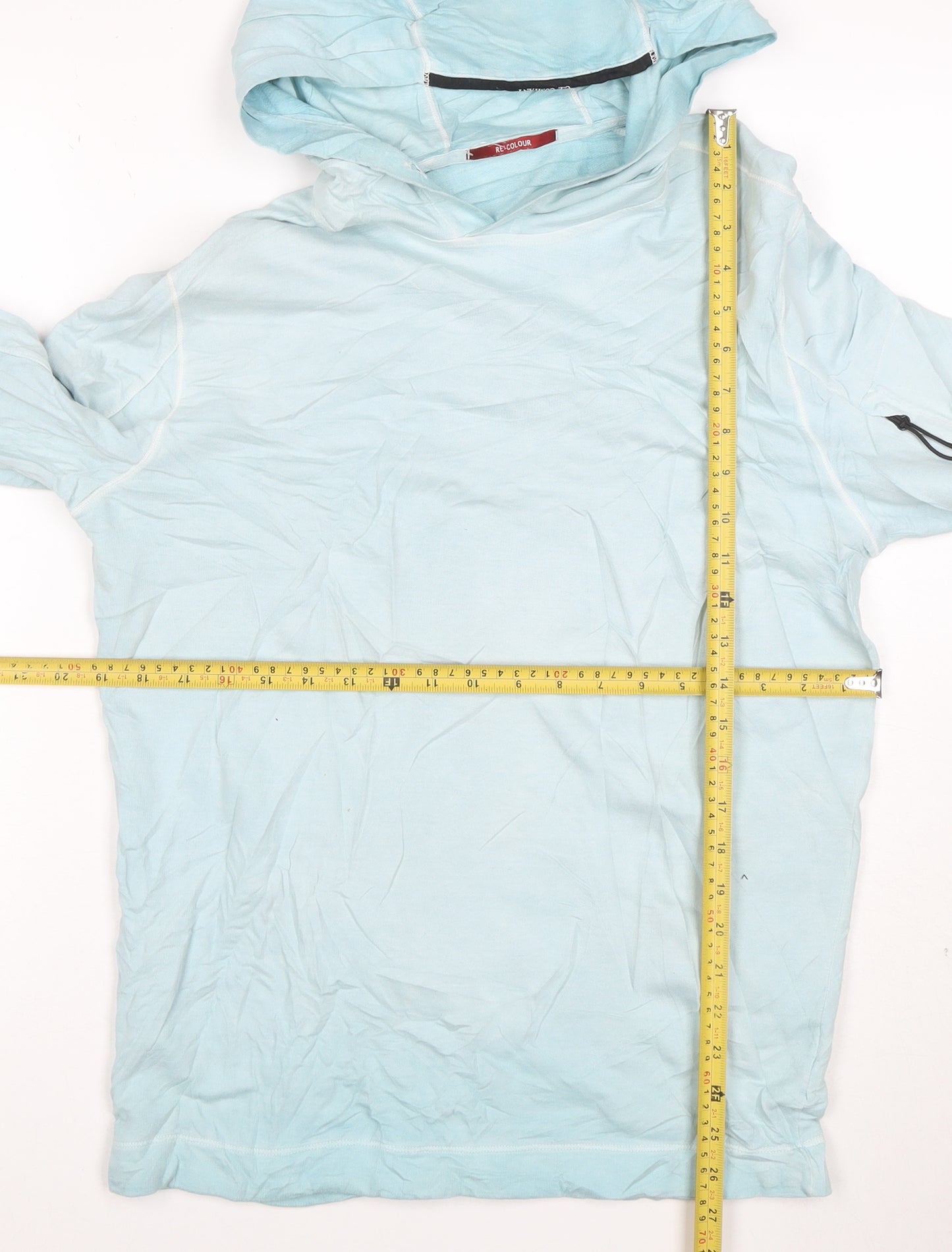 C.P. Company Mens Blue Pullover Hoodie Size M Lightweight Cotton
