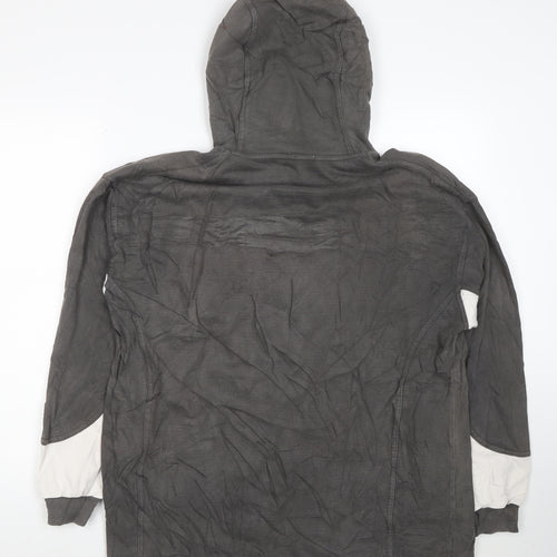 Reebok Men’s Grey Pullover Hoodie L Logo Graphic Sportswear
