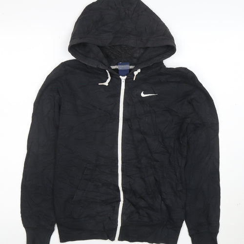 Nike Women's Black XS Full Zip Hoodie Cotton Blend Zip Pockets