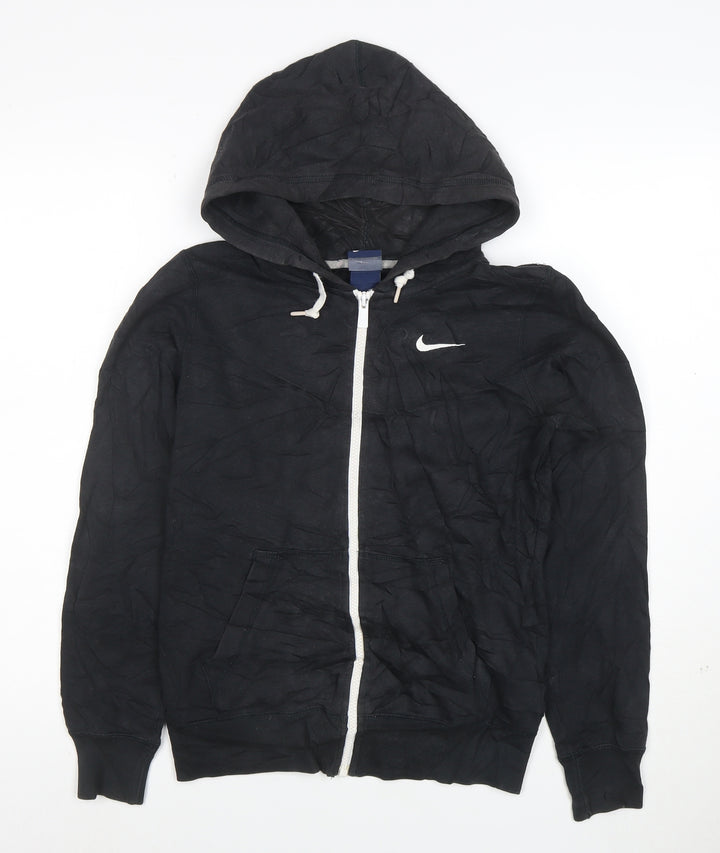 Nike Women's Black XS Full Zip Hoodie Cotton Blend Zip Pockets