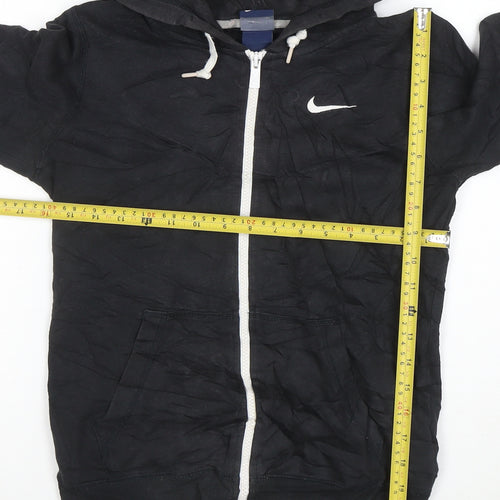 Nike Women's Black XS Full Zip Hoodie Cotton Blend Zip Pockets