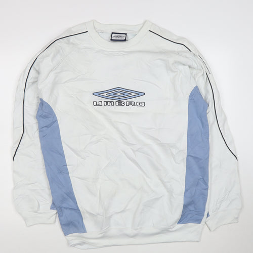 Umbro Men's White XL Pullover Sweatshirt with Logo Detailing