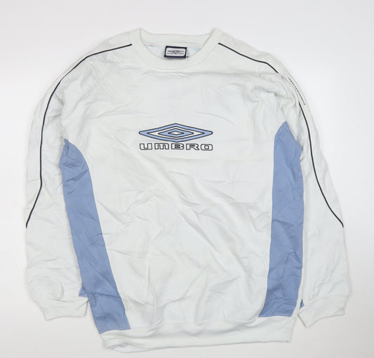 Umbro Men's White XL Pullover Sweatshirt with Logo Detailing