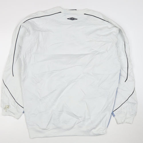 Umbro Men's White XL Pullover Sweatshirt with Logo Detailing