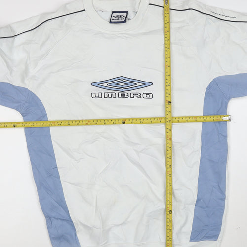 Umbro Men's White XL Pullover Sweatshirt with Logo Detailing