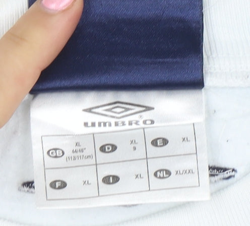 Umbro Men's White XL Pullover Sweatshirt with Logo Detailing