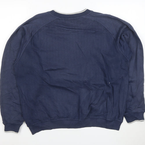 Umbro Men's Blue Crew Neck Logo Pullover Sweatshirt M