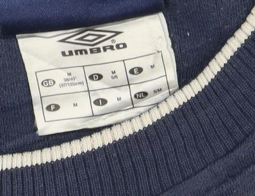 Umbro Men's Blue Crew Neck Logo Pullover Sweatshirt M