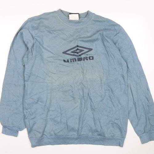 Umbro Mens Blue XL Pullover Crew Neck Logo Sweatshirt