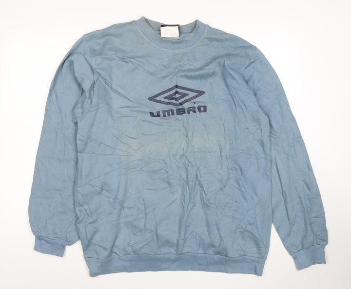 Umbro Mens Blue XL Pullover Crew Neck Logo Sweatshirt
