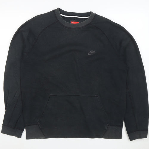 Nike Men's Black Medium Pullover Sweatshirt Crew Neck Fleece